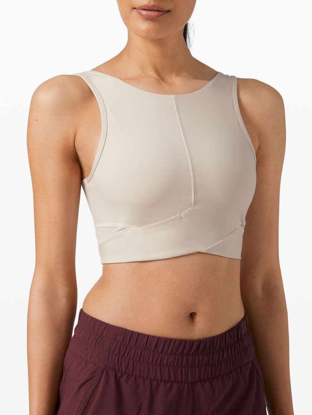 Lululemon Final Mile Crop Tank Dune EUC Size 8